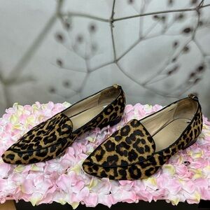 Franco Sarto Leopard Print Pointed Toe flats Loafers